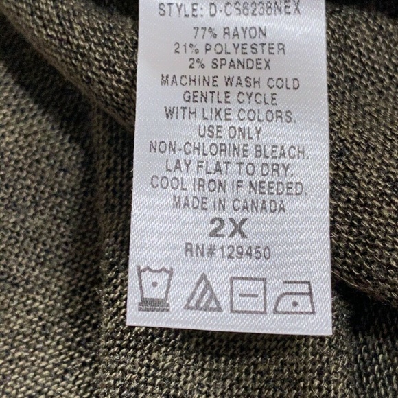 Como Shrug Sweater Jacket Moss Green 2X - Picture 12 of 12